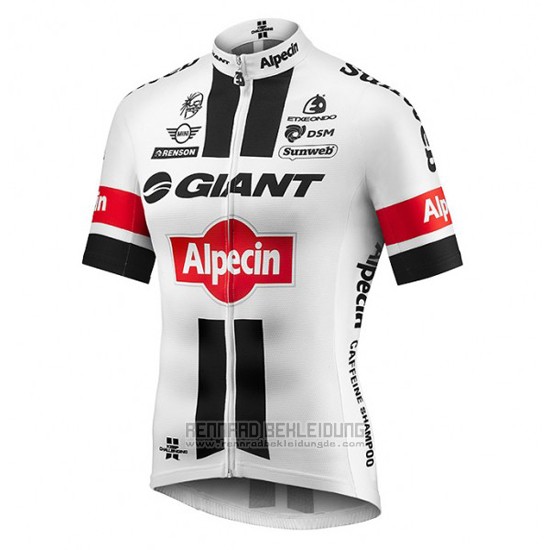 2016 Fahrradbekleidung Giant Alpecin Wei und Rot Trikot Kurzarm und Tragerhose - zum Schließen ins Bild klicken